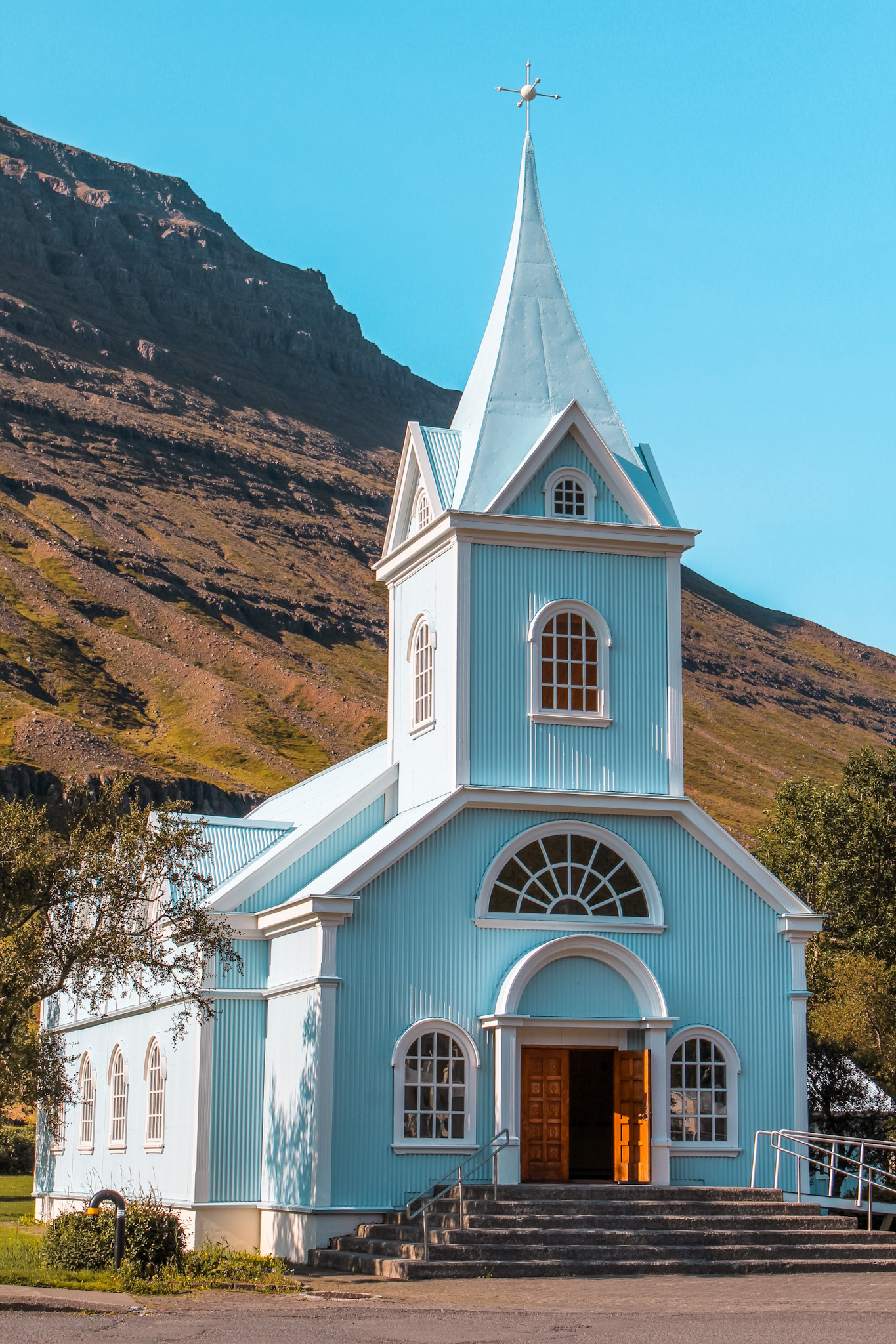 Seydisfjördur Church Blue Iceland