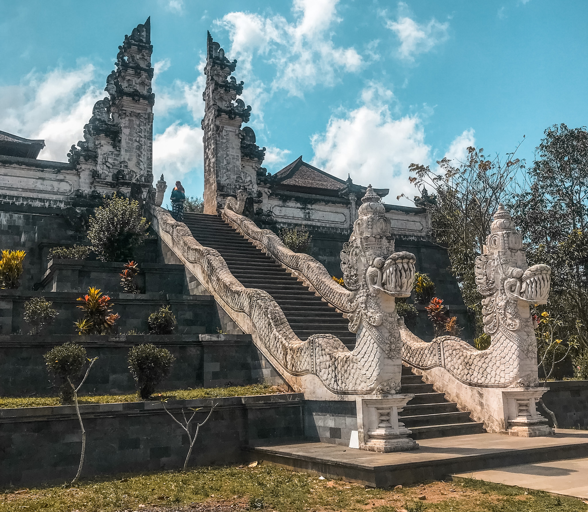 Pura Penataran Agung Lempuyang Bali Temple Steps Back Side Bali