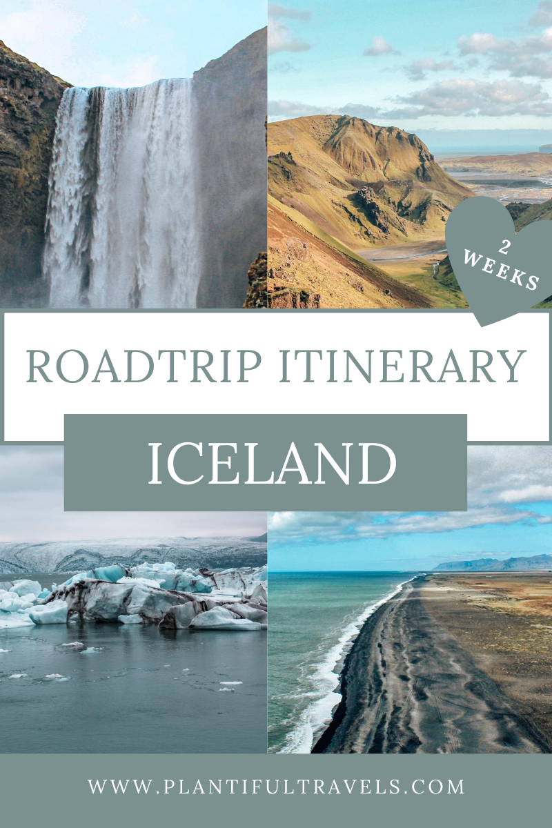 The perfect two week Iceland itinerary for a Ring Road road trip. This Iceland travel guide includes all the top things to do and see. Visiting the Blue Lagoon, seeing glaciers, black sand beaches, waterfalls, and many more! #iceland | top things to do in Iceland | Iceland itinerary | Iceland things to do in | Iceland travel summer | Iceland summer itinerary | 13 days Iceland | Iceland two week itinerary |  Iceland Travel Guide | #Iceland #traveltips #icelandroadtrip #icelandringroad #icelandguide #icelanditinerary